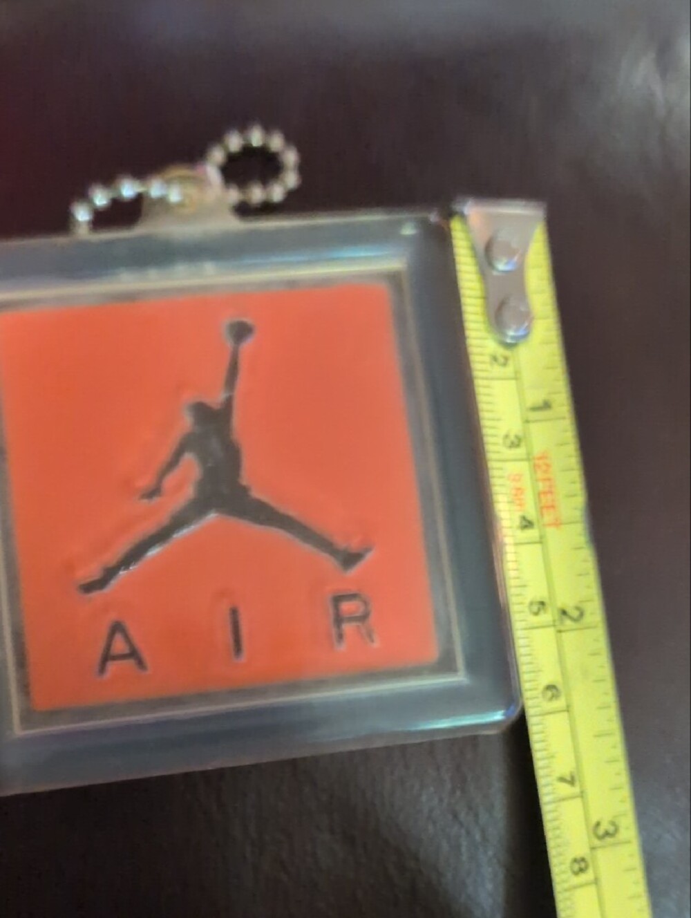 Jordan Nike Orange Jumpman AIR Square Pendant - Picture 5 of 7